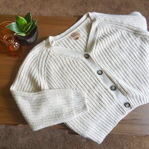 Chunky, cropped, oversized button up knit cardigan